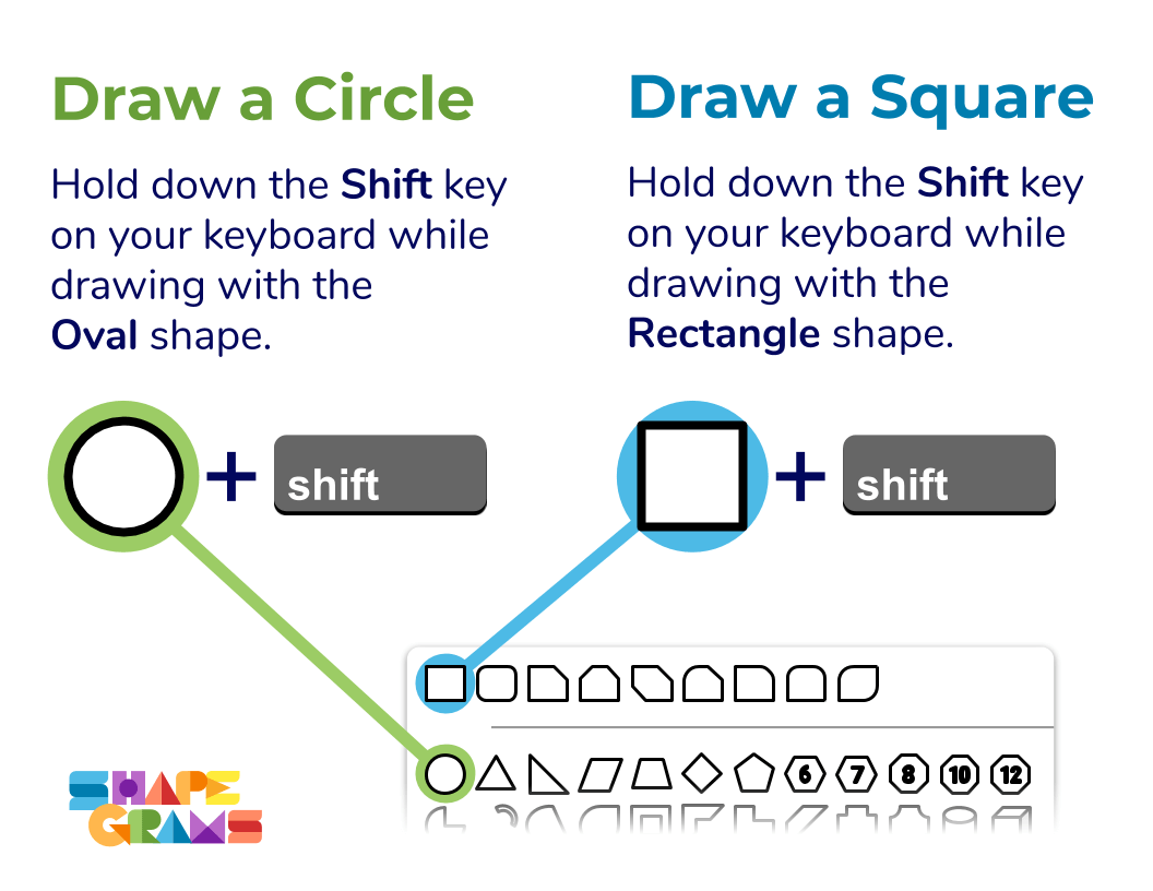 Draw a Circle and Draw a Square Poster