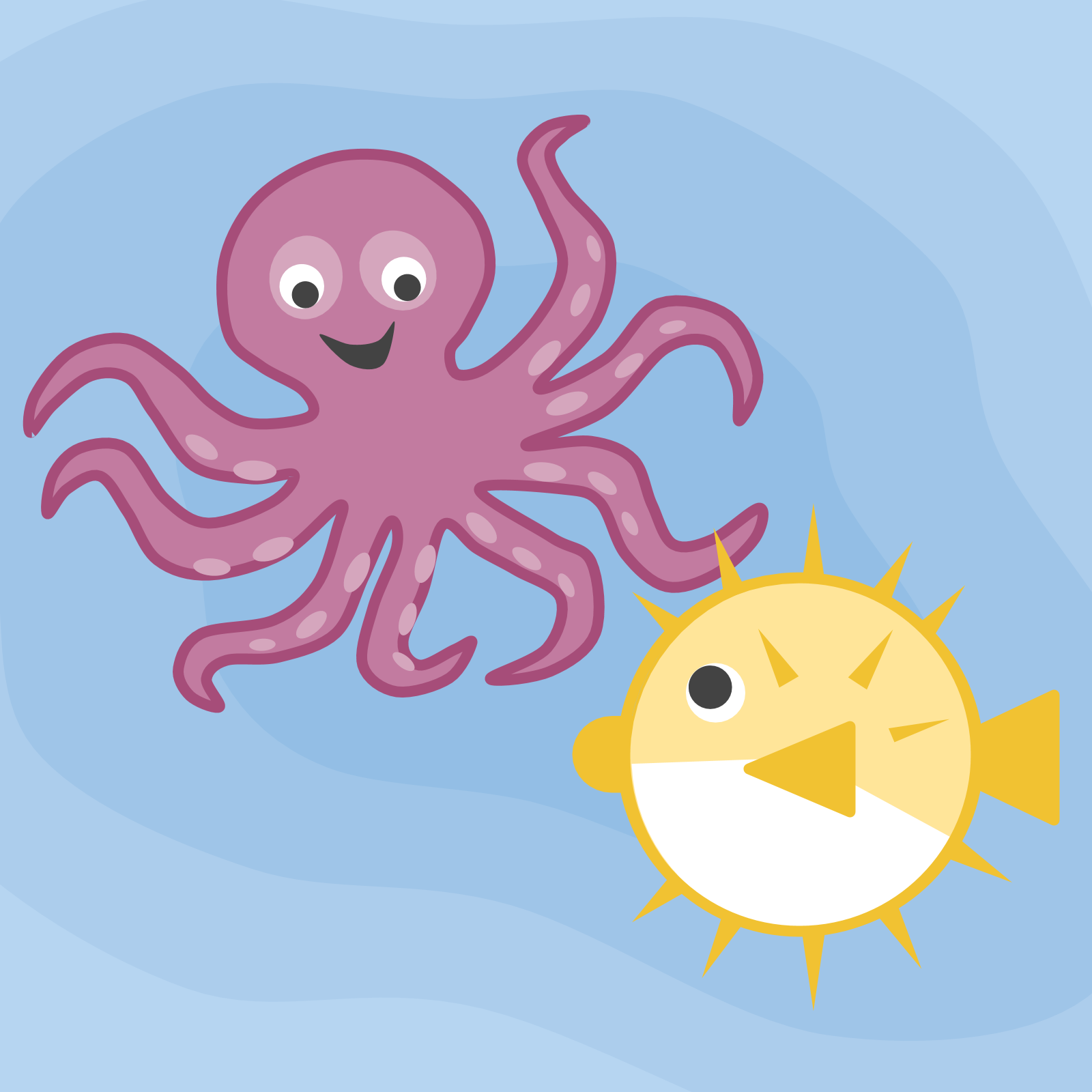 Octopus and Pufferfish