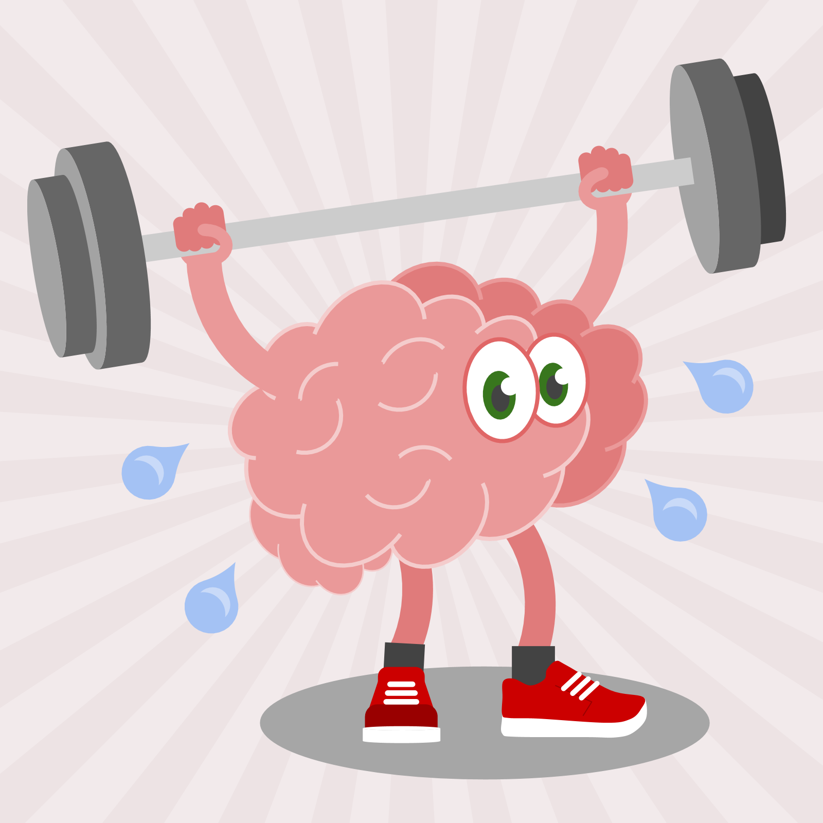 Brain lifting a barbell