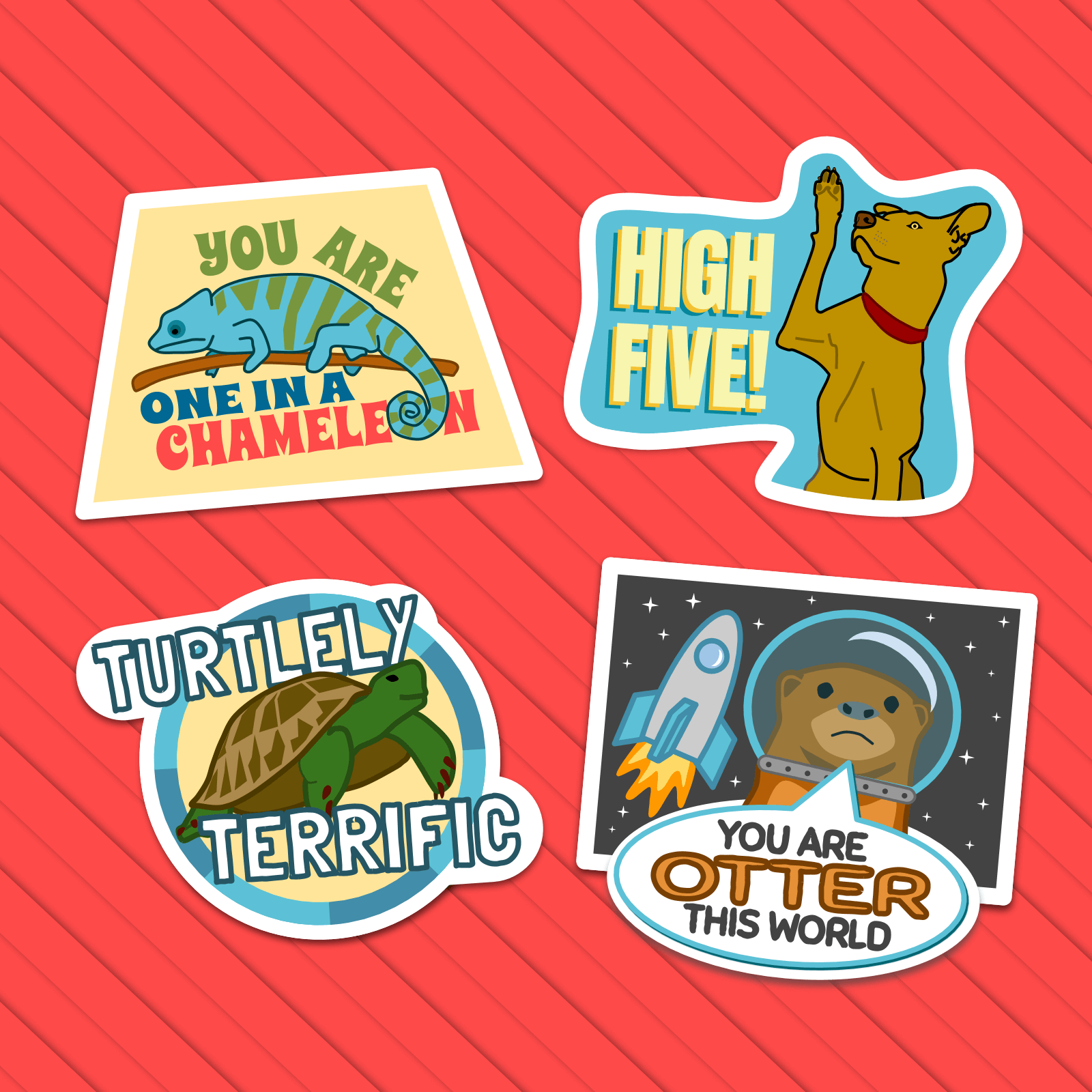 4 Animal Stickers