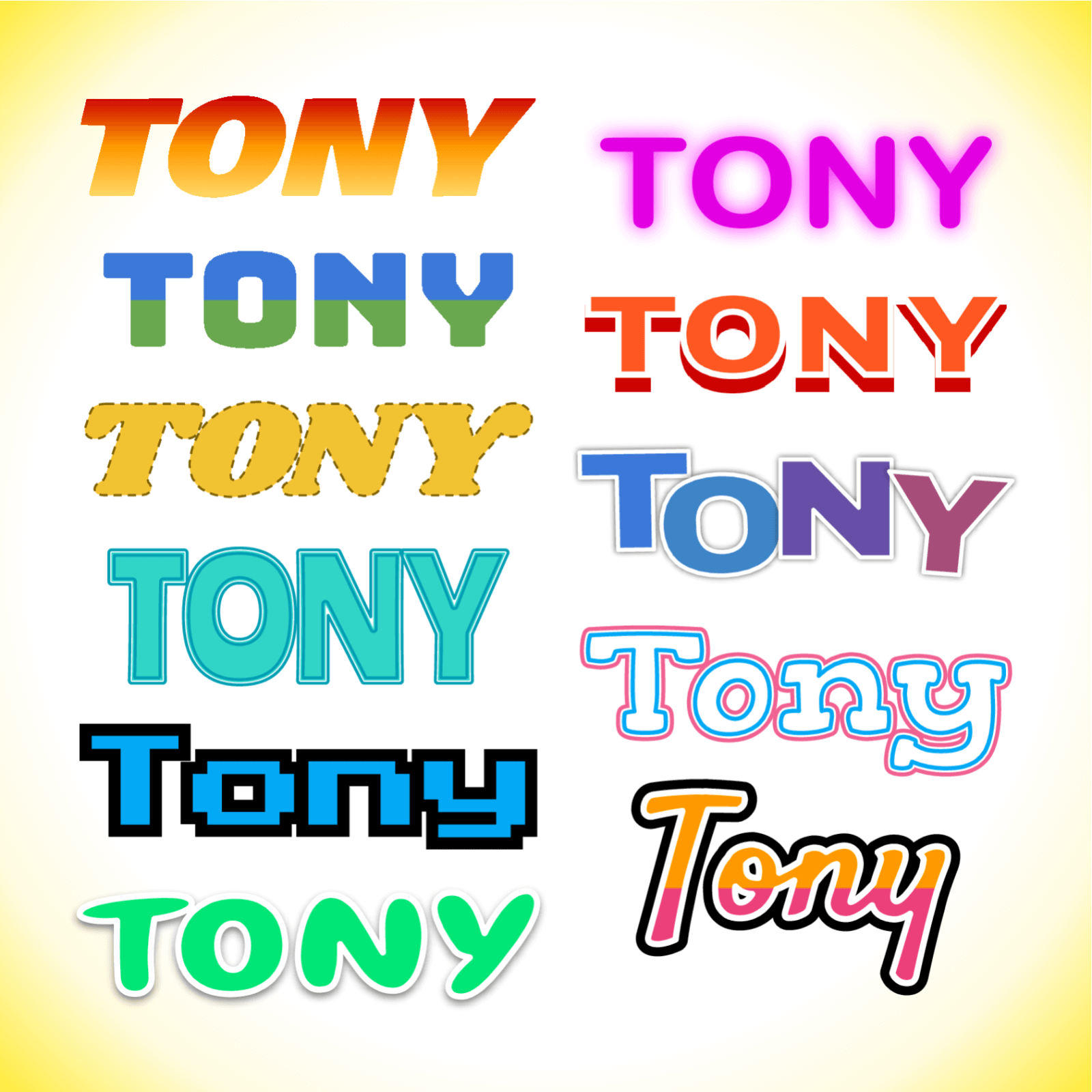 "Tony" styles 11 different ways