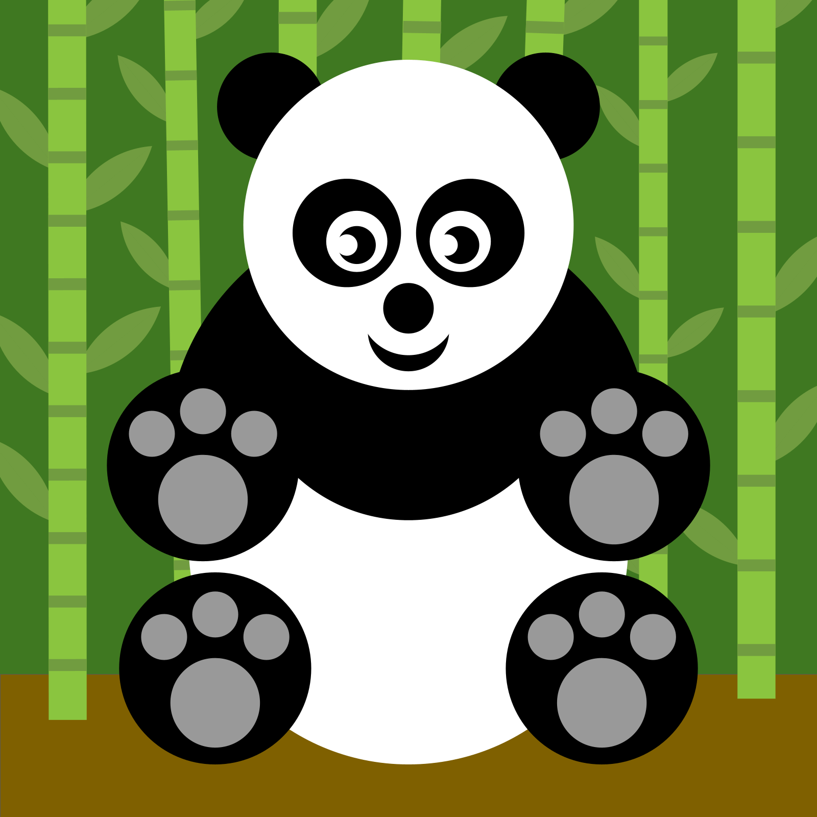 Drawing of a panda drawn with circles