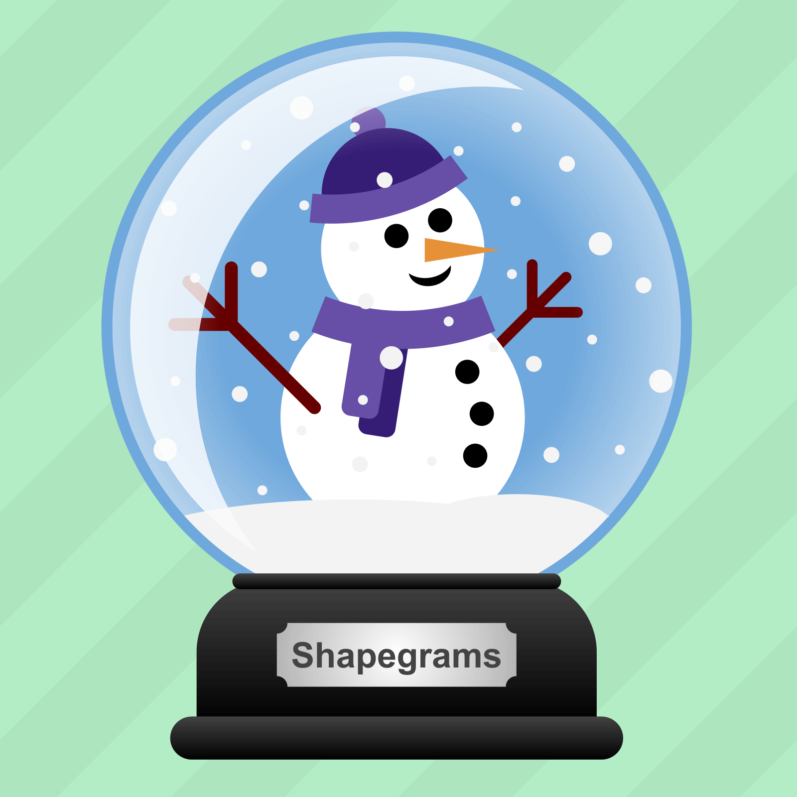 Shiny snowglobe with a snowman inside