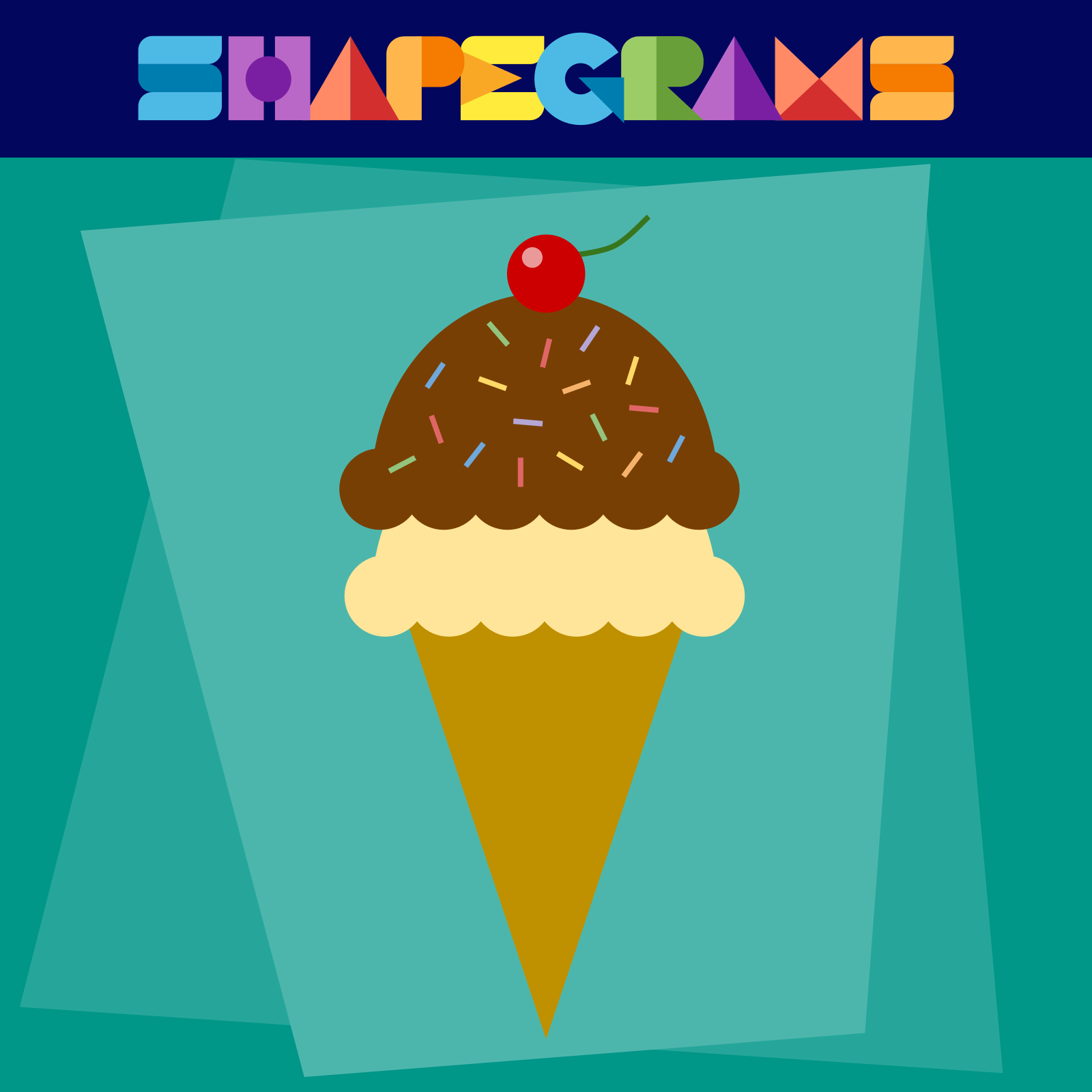 Drawing of an ice cream cone with sprinkles