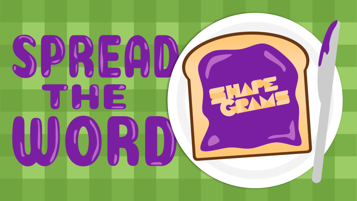 Drawing of toast and jam with the words "Spread the Word"