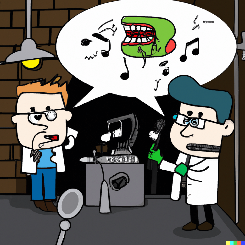 The questionable dentist composed a song in the garage to confuse the investigator.