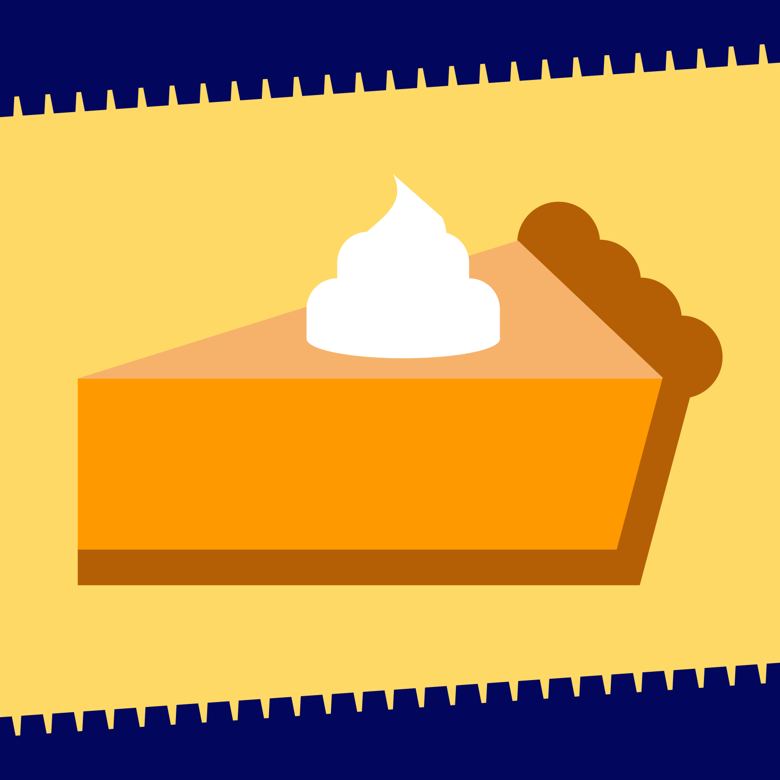 Drawing of a slice of pumpkin pie with whipped cream on top