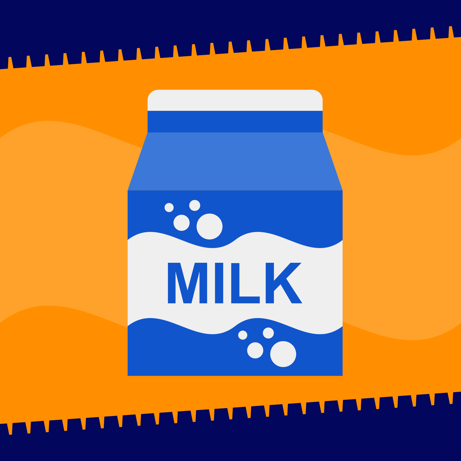 Drawing of a blue and white milk carton
