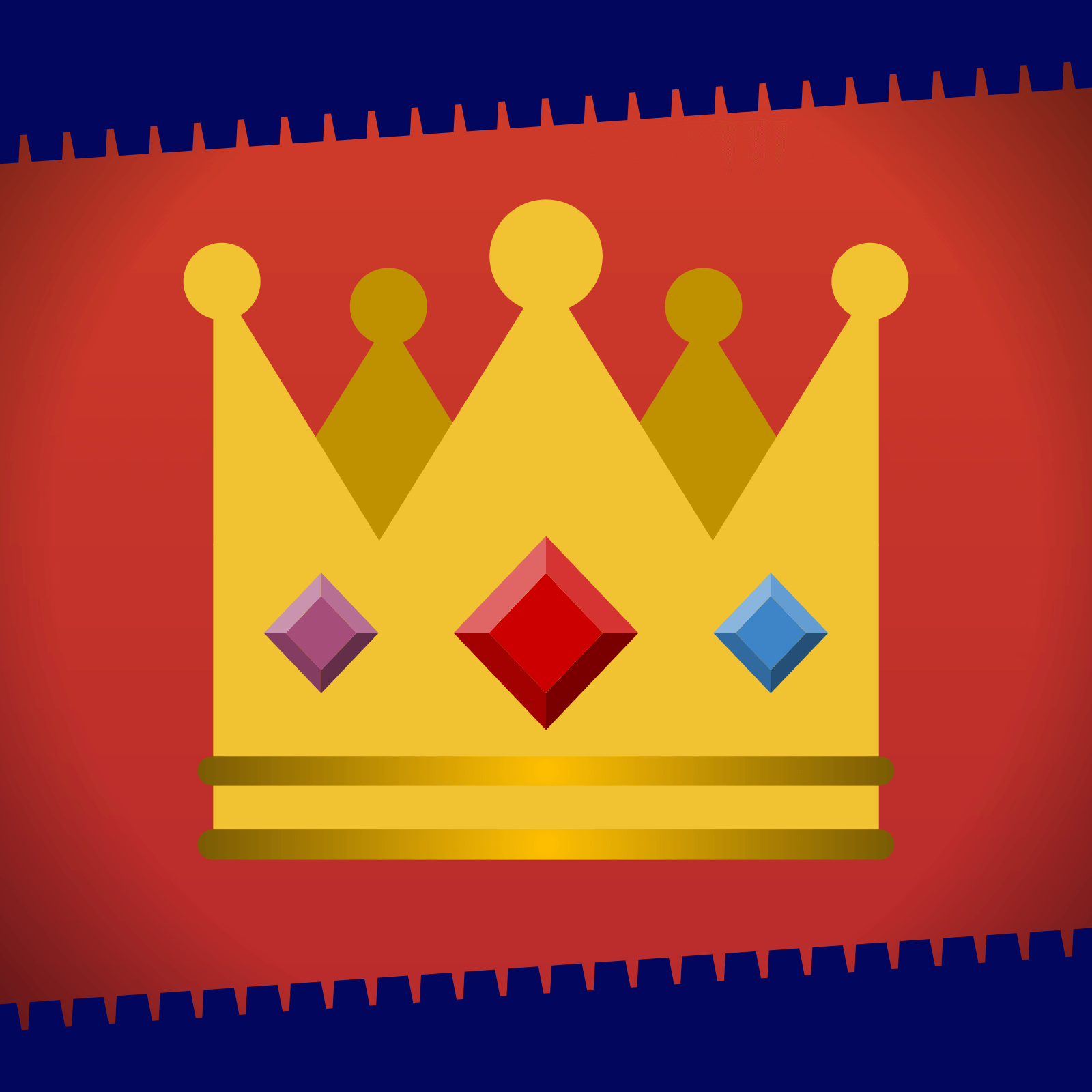 Drawing of a gold crown with jewels