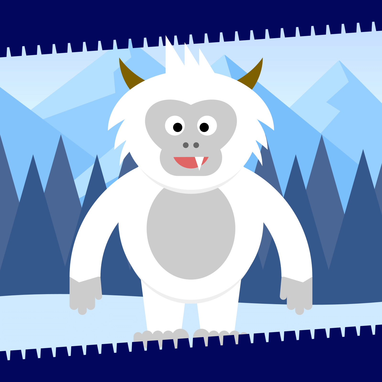 Drawing of a smiling yeti creature