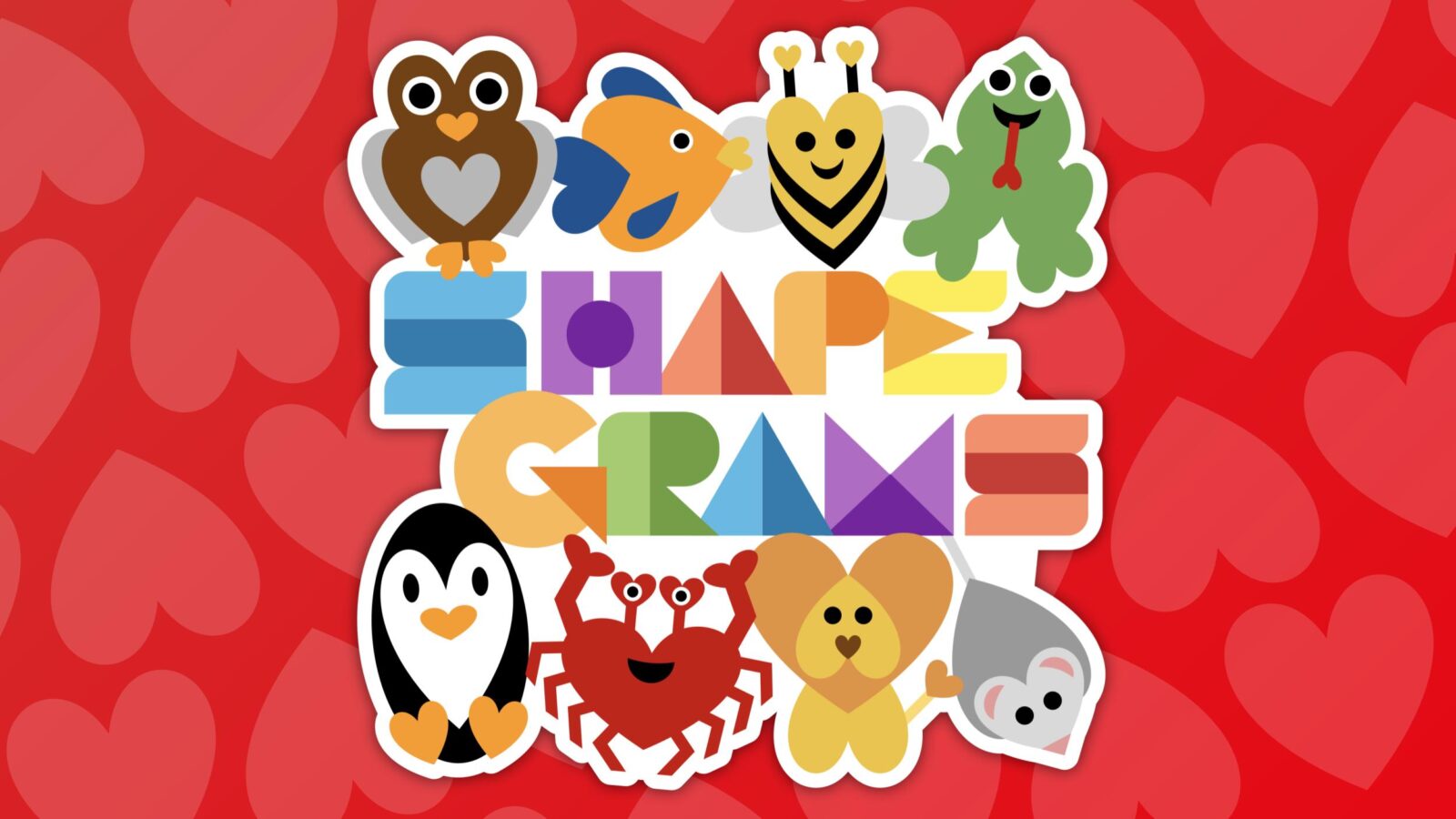 Shapegrams logo surrounded by heart animals