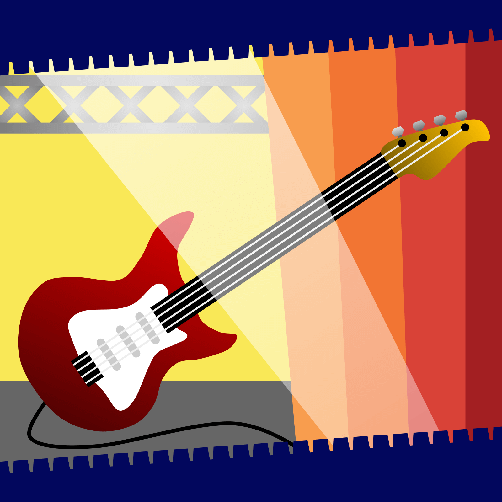 Drawing of a red electric guitar