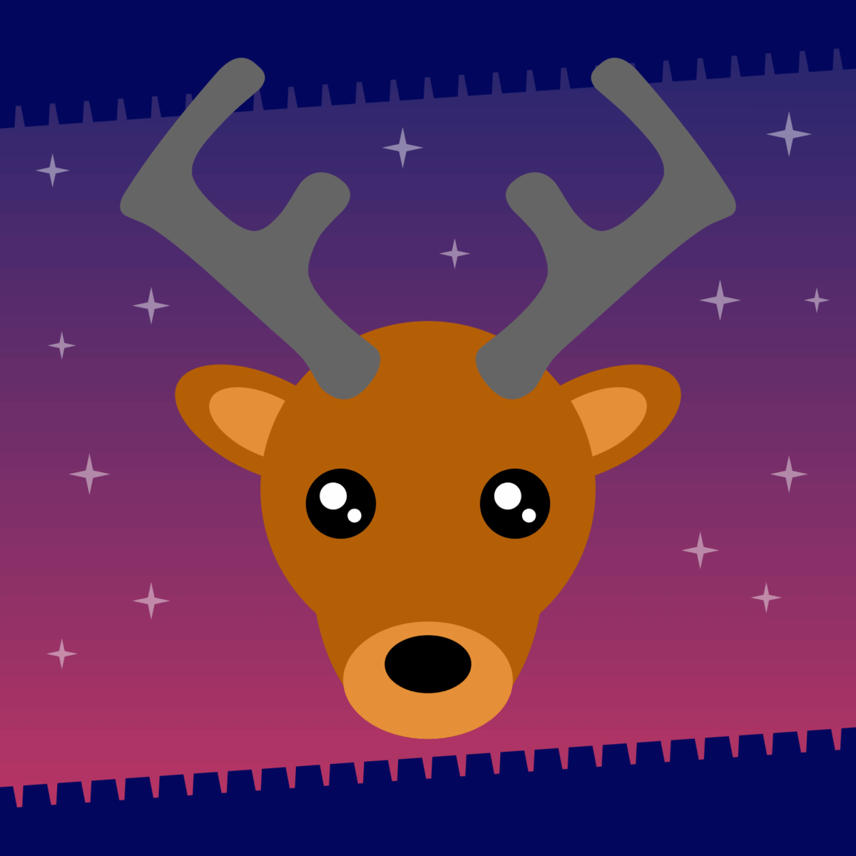 Reindeer head drawing